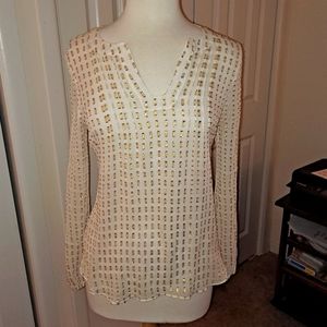 Lilly Pulitzer Colby Top White and Gold Small